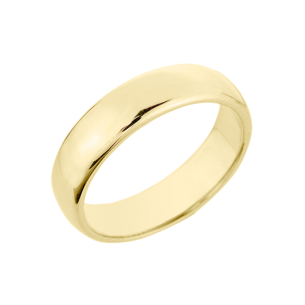 Gold Wedding Band Ring 5 mm