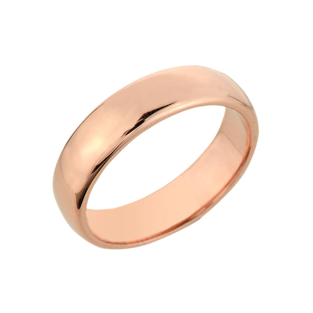 Gold Wedding Band Ring 5 mm, view 2