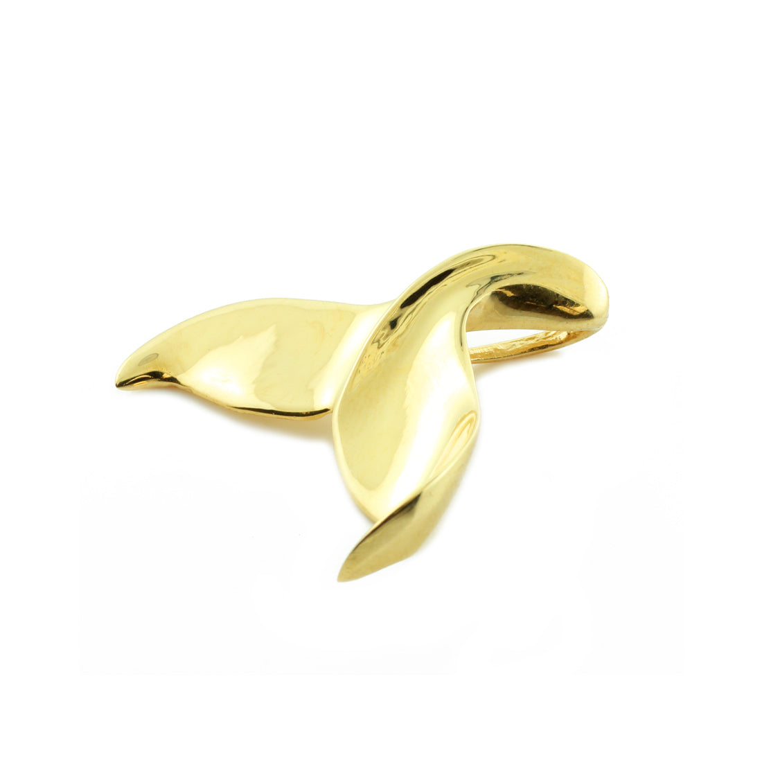 Gold Whale Fin Charm Pendant