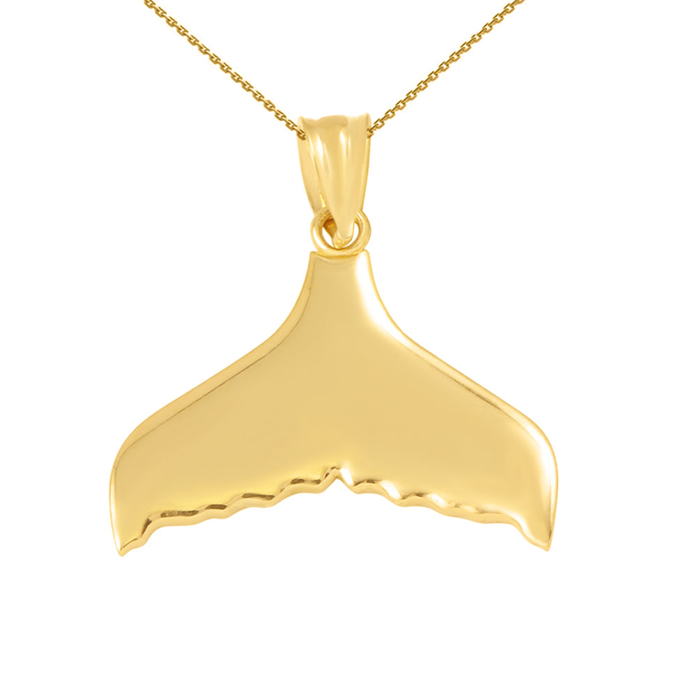 Gold Whale Tail Pendant Necklace