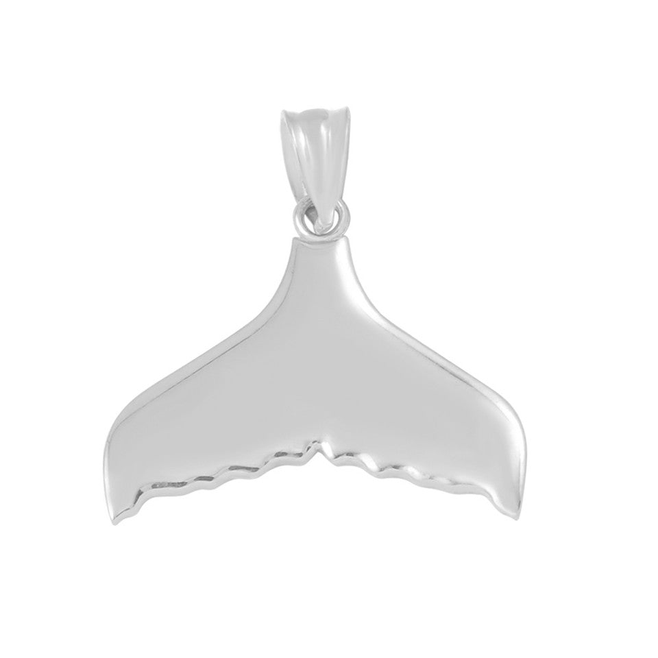 Gold Whale Tail Pendant Necklace, view 4