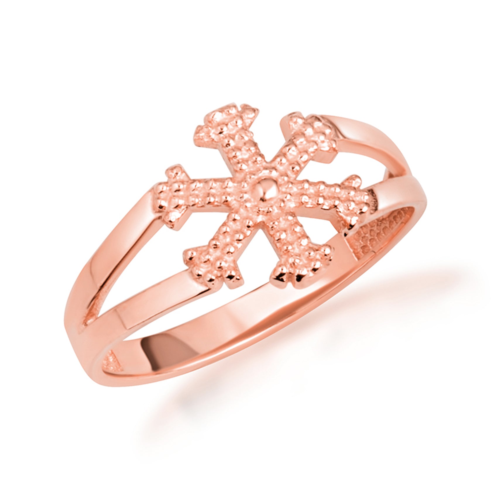 Gold Winter Snowflake Ring, view 4