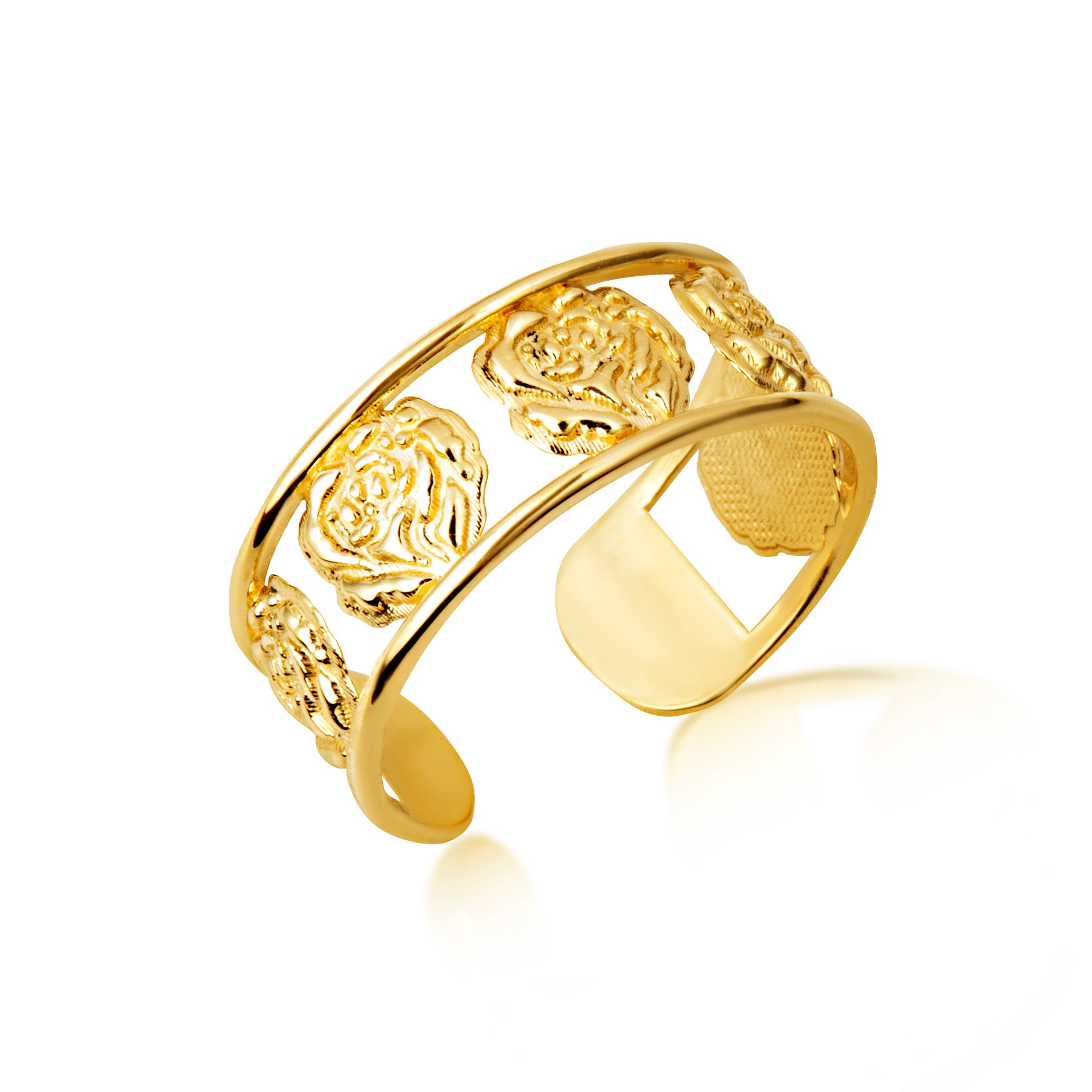 Gold Women's Beautiful Blooming Roses Toe Ring