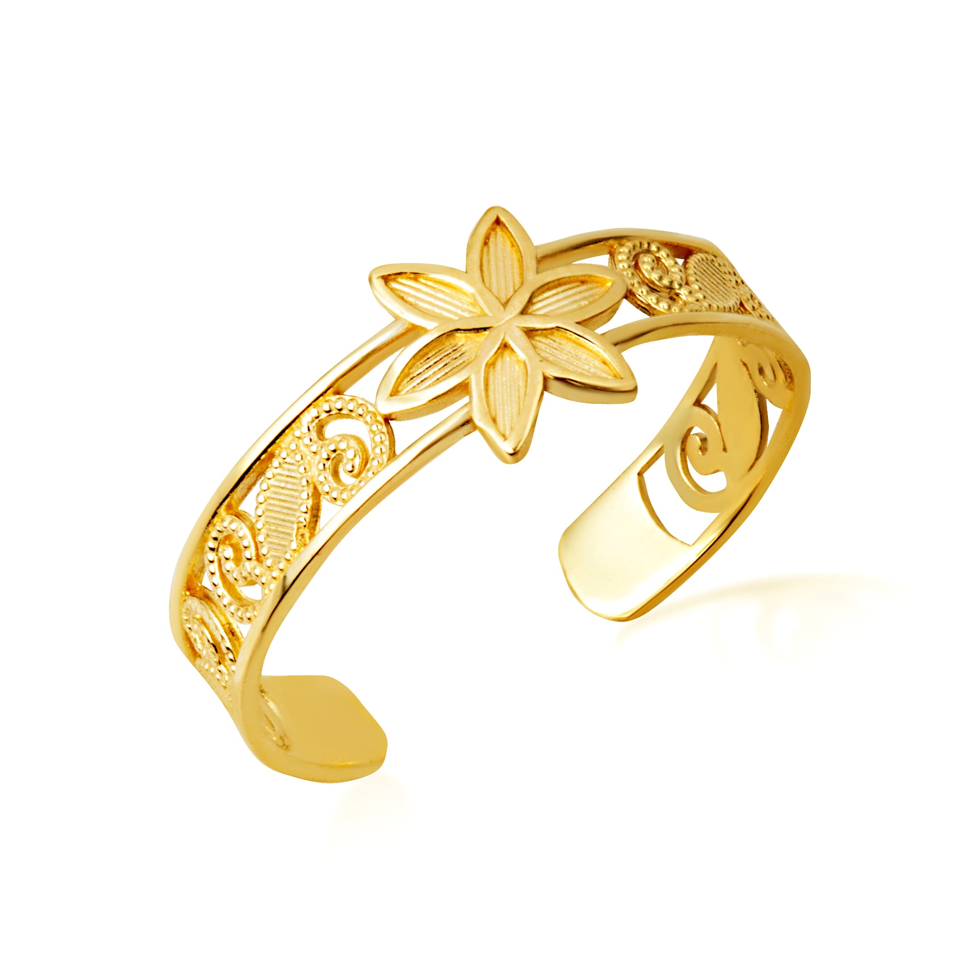 Gold Women's Blooming Charm Floral Toe Ring