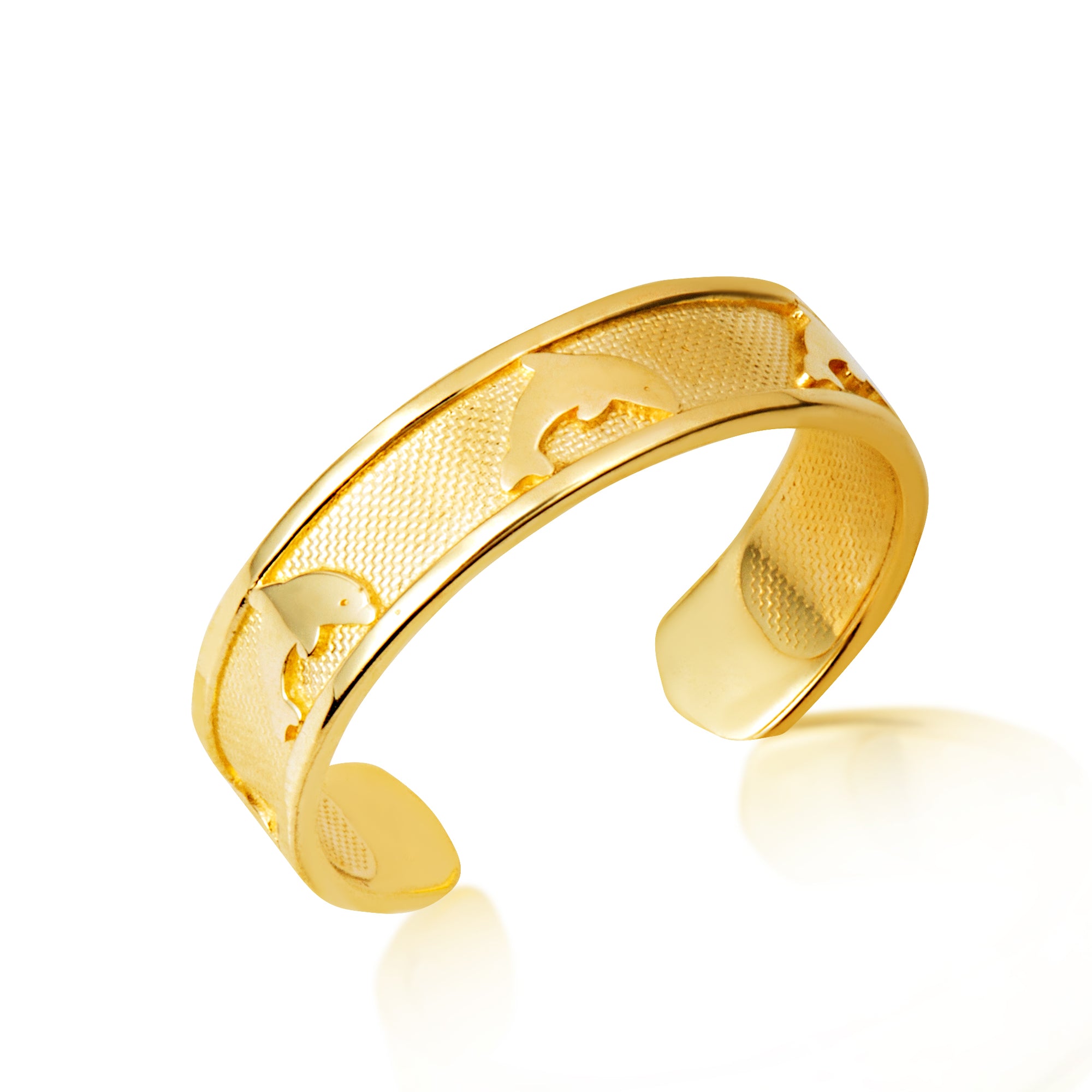 Gold Women's Dolphin Motif Toe Ring