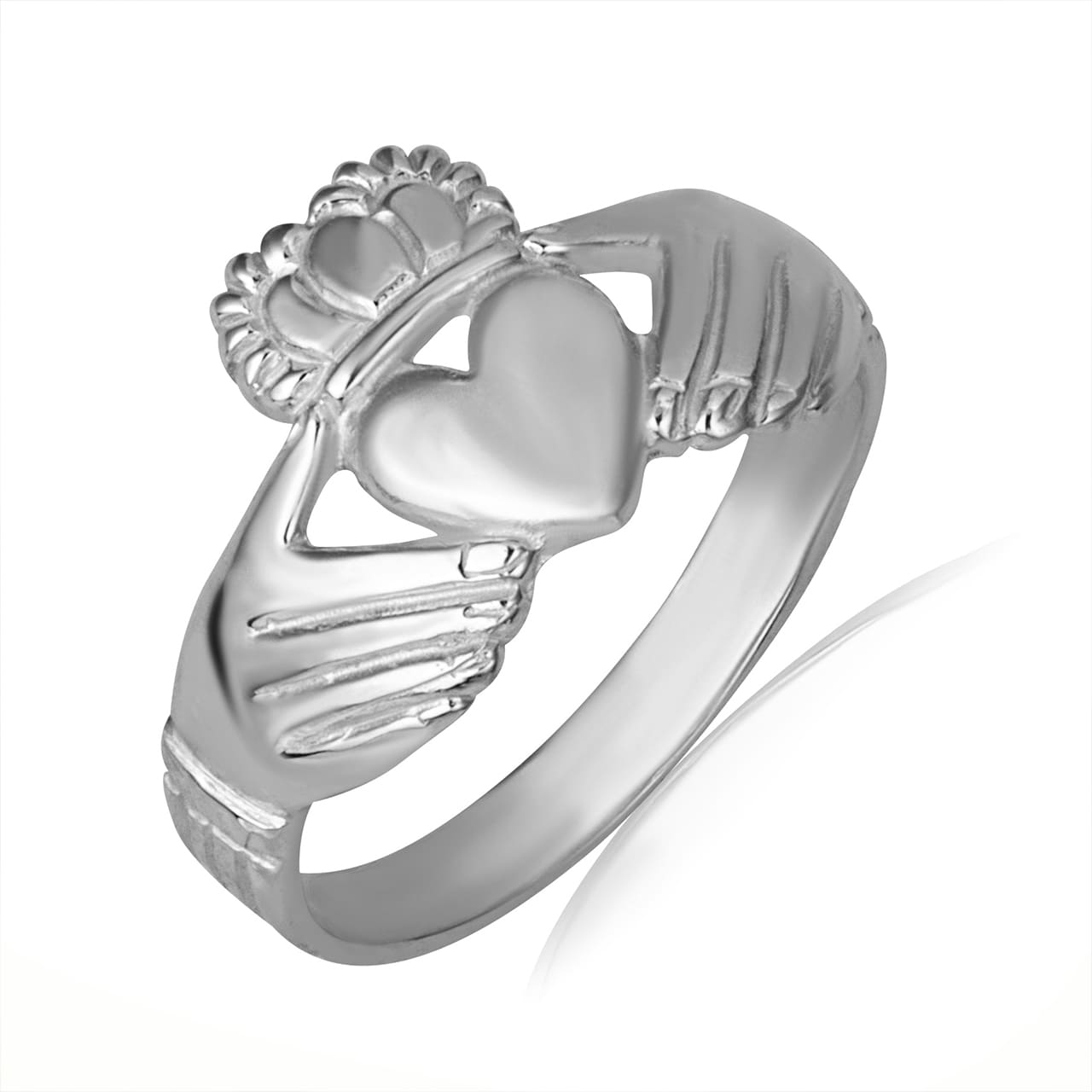 Gold Women's Eternal Irish Claddagh Ring, view 3