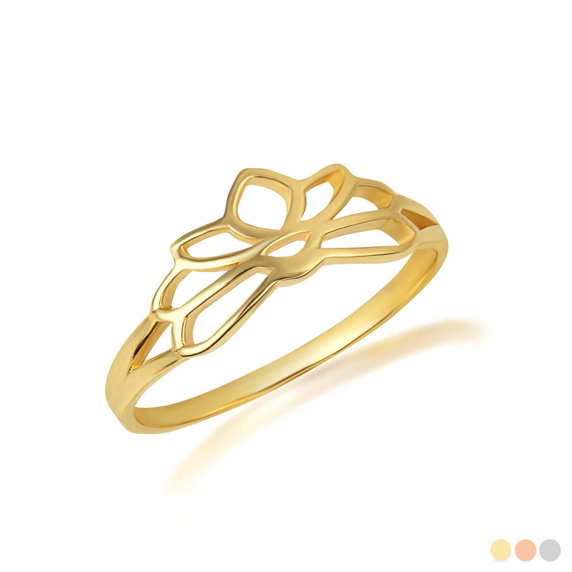 Gold Women's Lotus Flower Ring