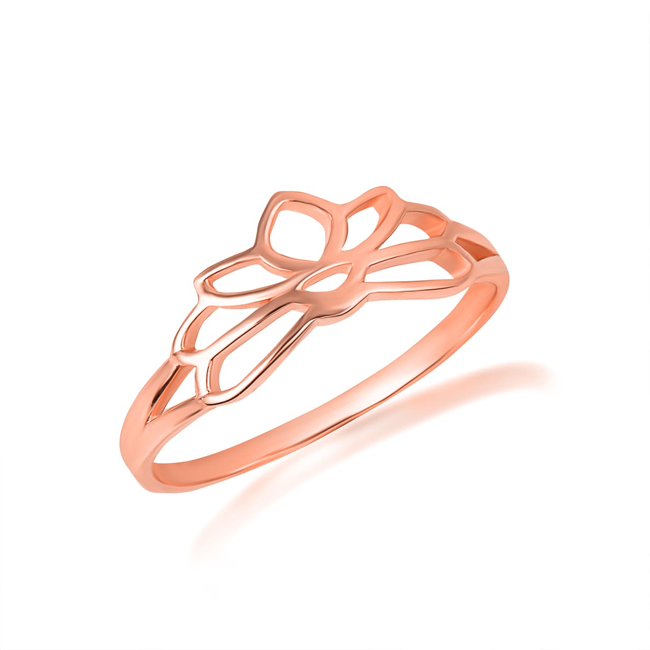 Gold Women's Lotus Flower Ring, view 4