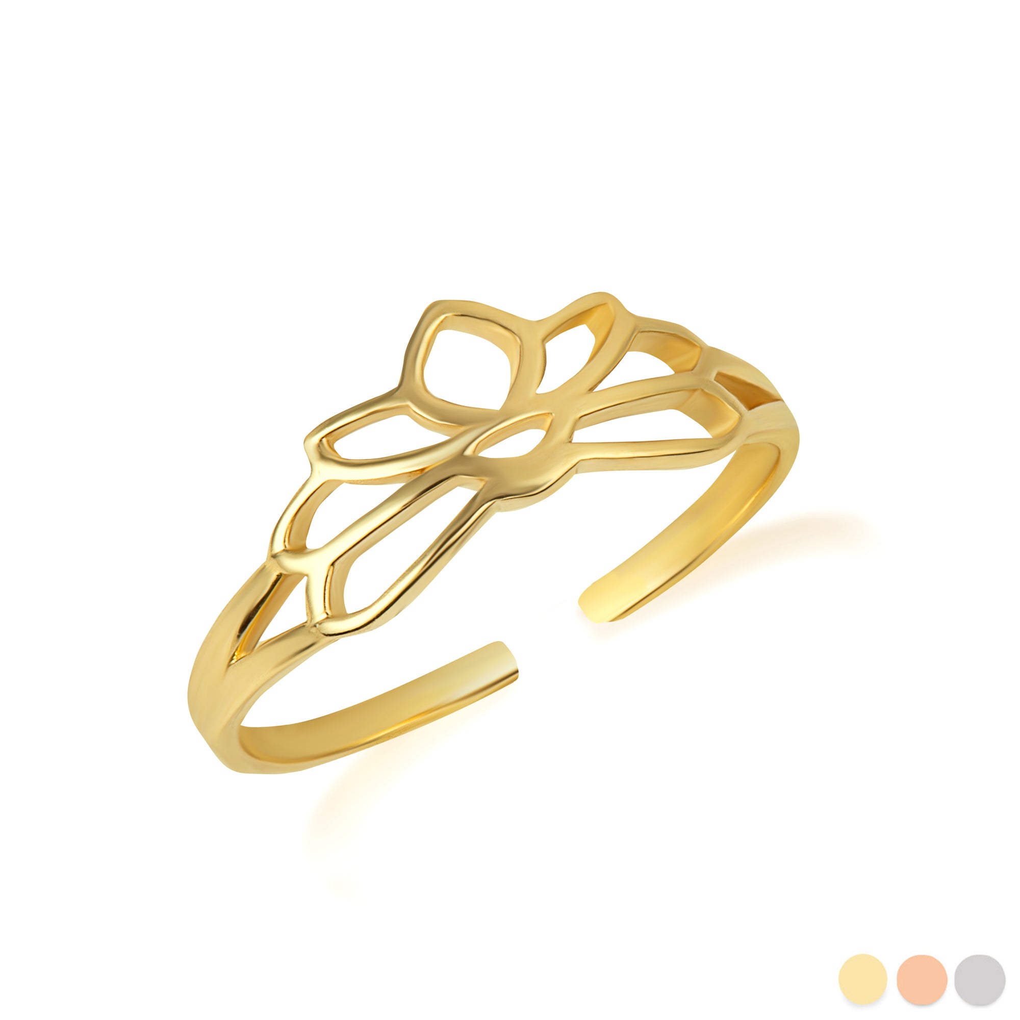 Gold Women's Lotus Flower Toe Ring