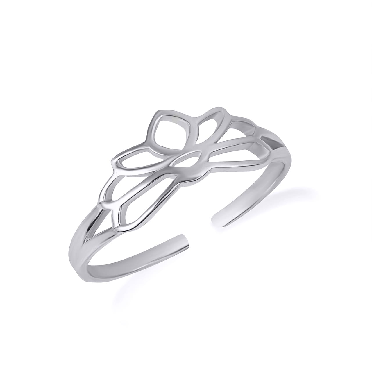 Gold Women's Lotus Flower Toe Ring, view 4