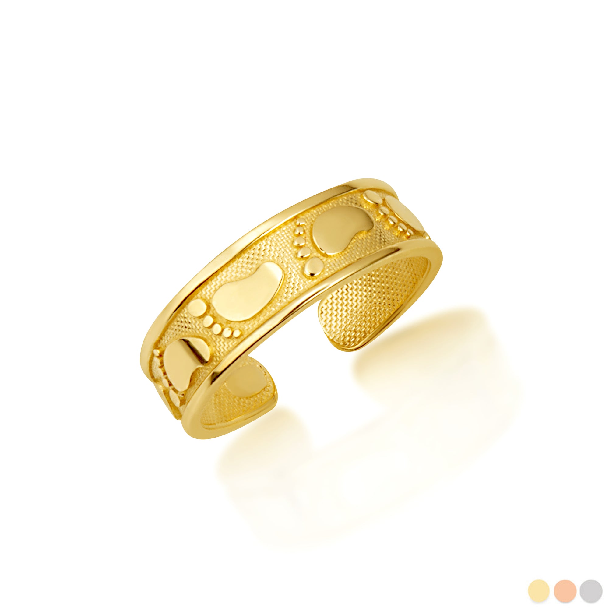 Gold Women's Pathway Footprint Toe Ring