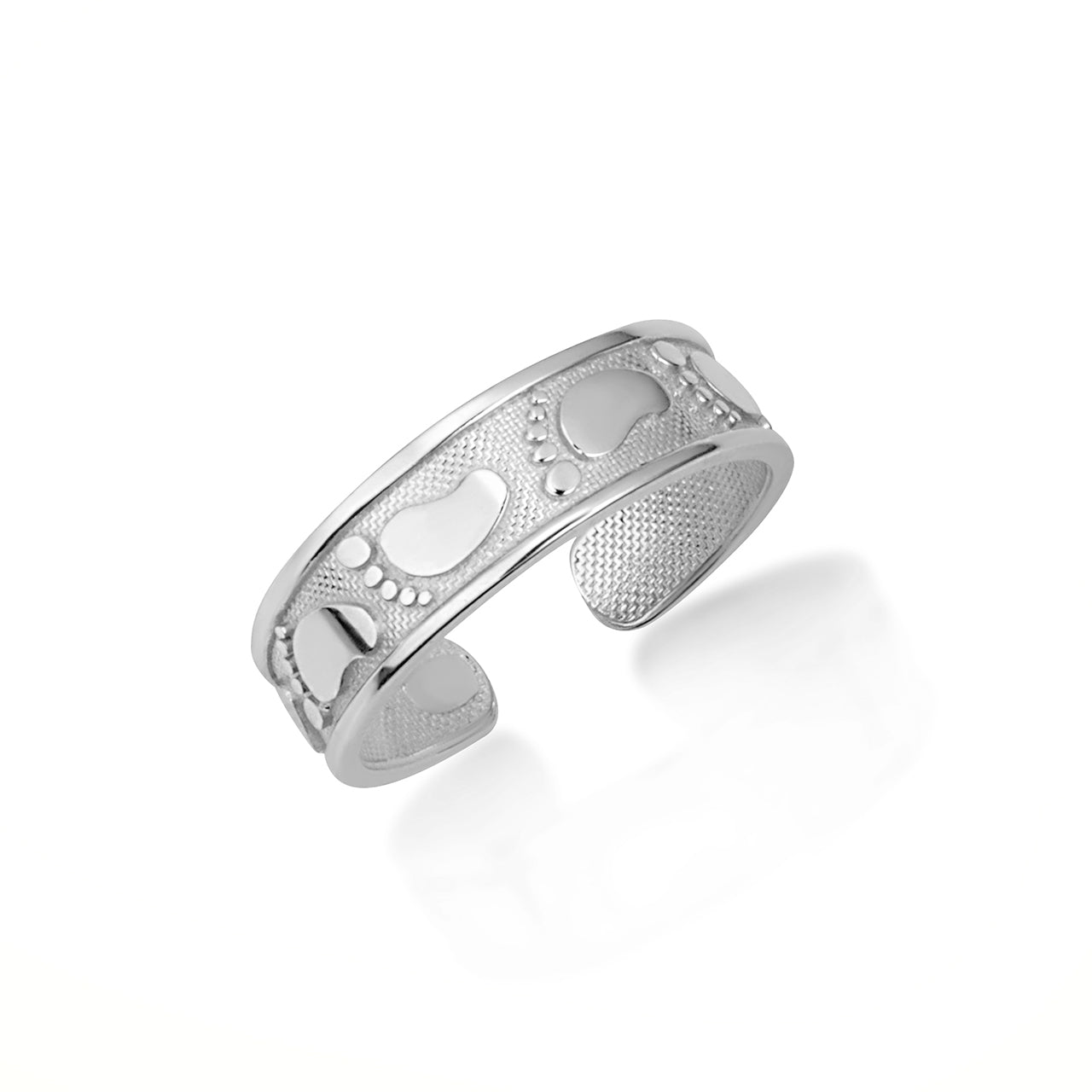 Gold Women's Pathway Footprint Toe Ring, view 3