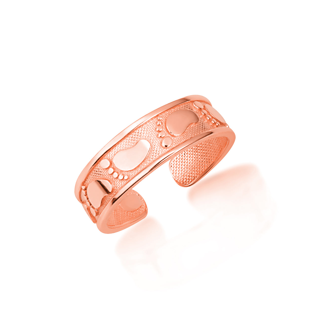 Gold Women's Pathway Footprint Toe Ring, view 4