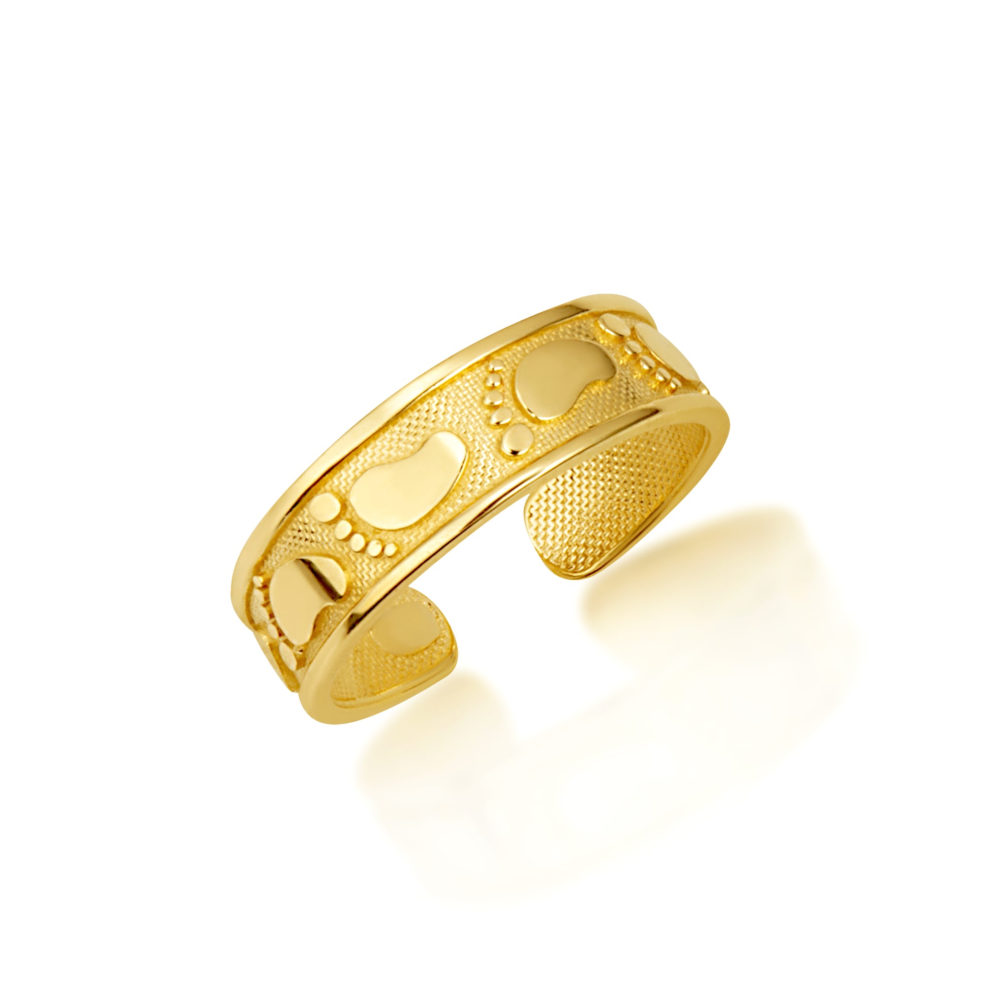 Gold Women's Pathway Footprint Toe Ring, view 5