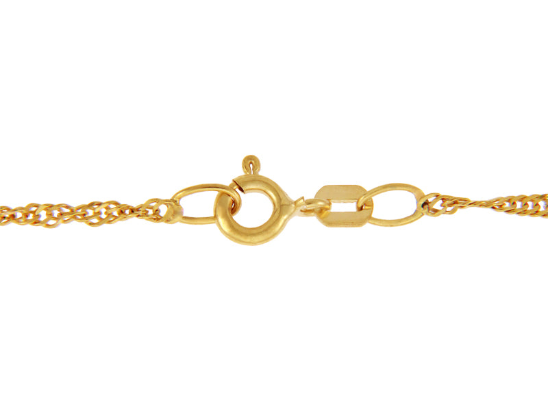 Gold Women's Singapore Twisted Chain Link Necklace 0.2 mm, view 2