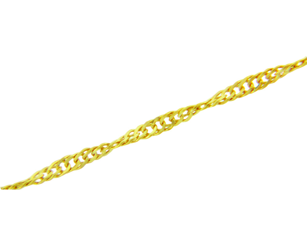 Gold Women's Singapore Twisted Chain Link Necklace 0.2 mm, view 4