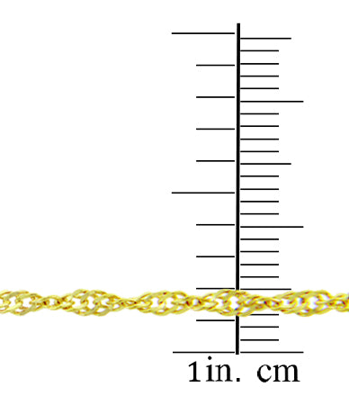 Gold Women's Singapore Twisted Chain Link Necklace 0.3 mm, view 3