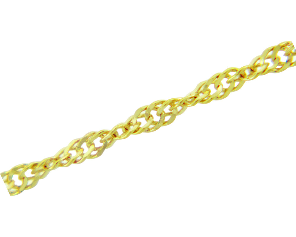 Gold Women's Singapore Twisted Chain Link Necklace 0.3 mm, view 4