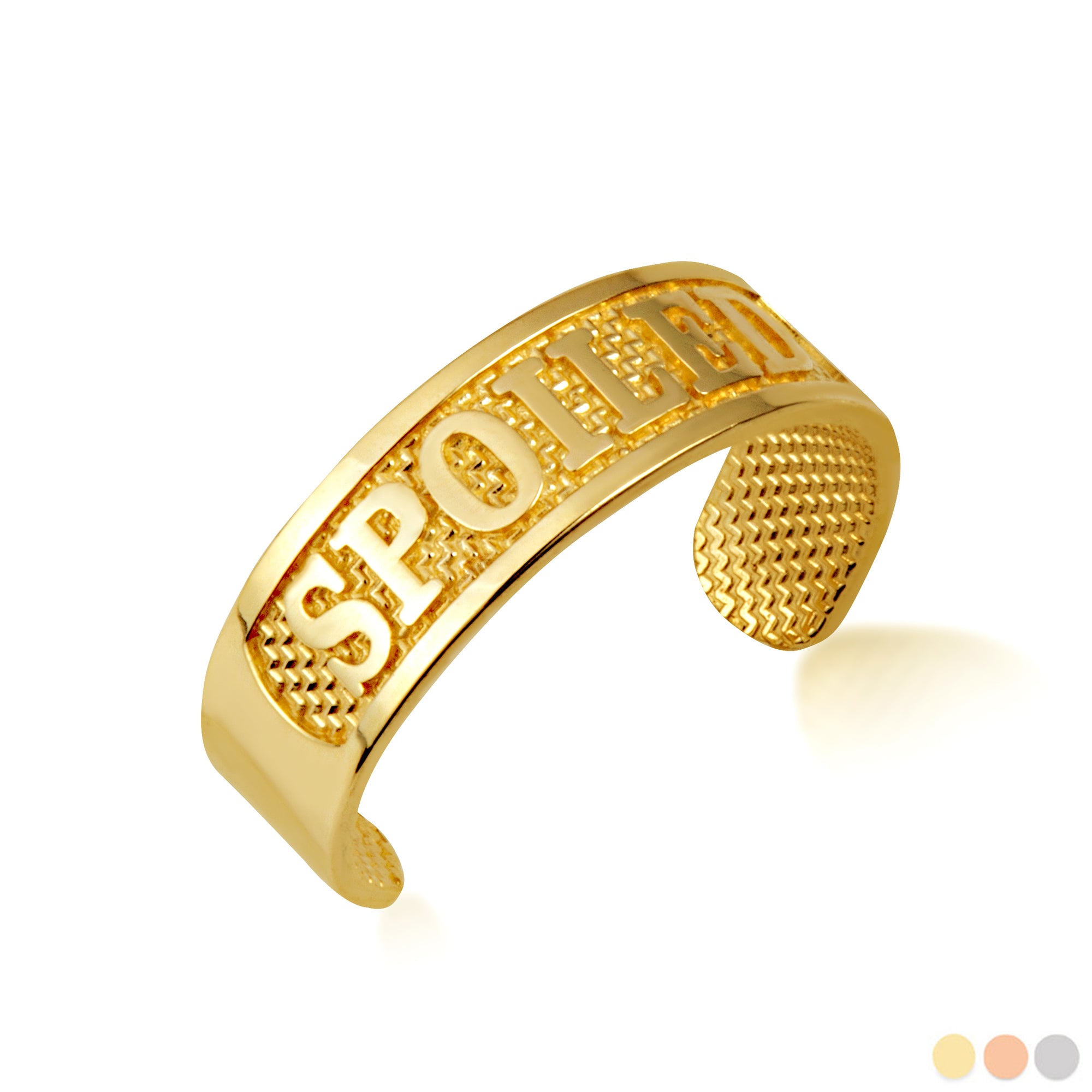 Gold Women's Symbol of Style "Spoiled" Toe Ring