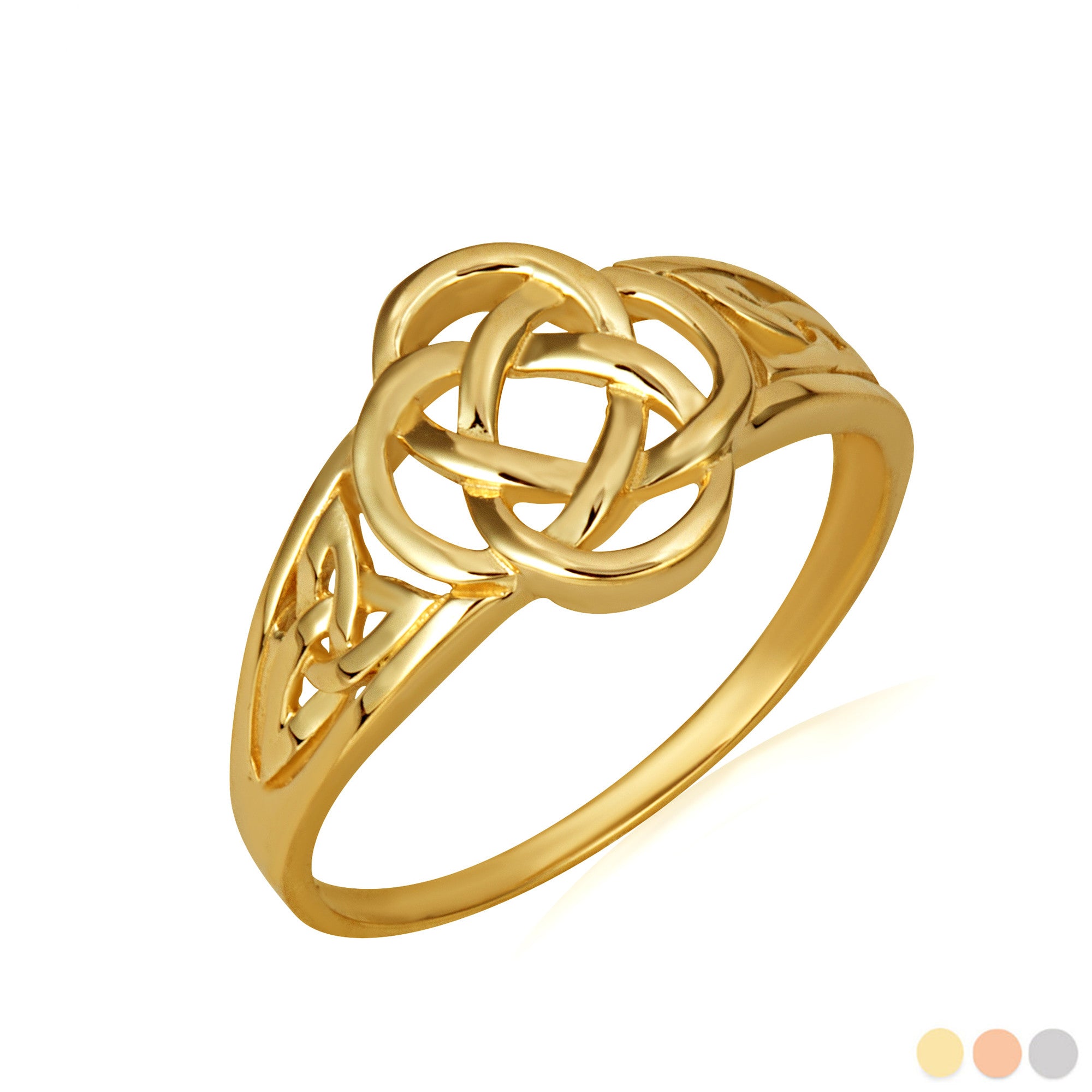 Gold Women's Symbolic Dara Knot Trinity Ring