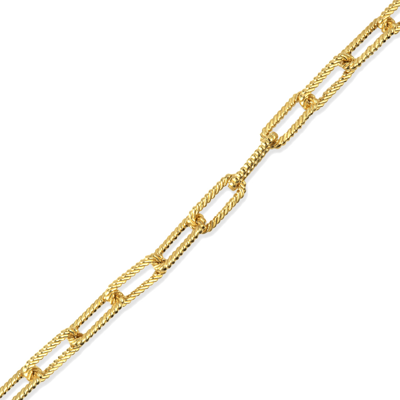 Gold Women's Textured Paperclip Chain Link Bracelet (0.37", 0.15"), view 4