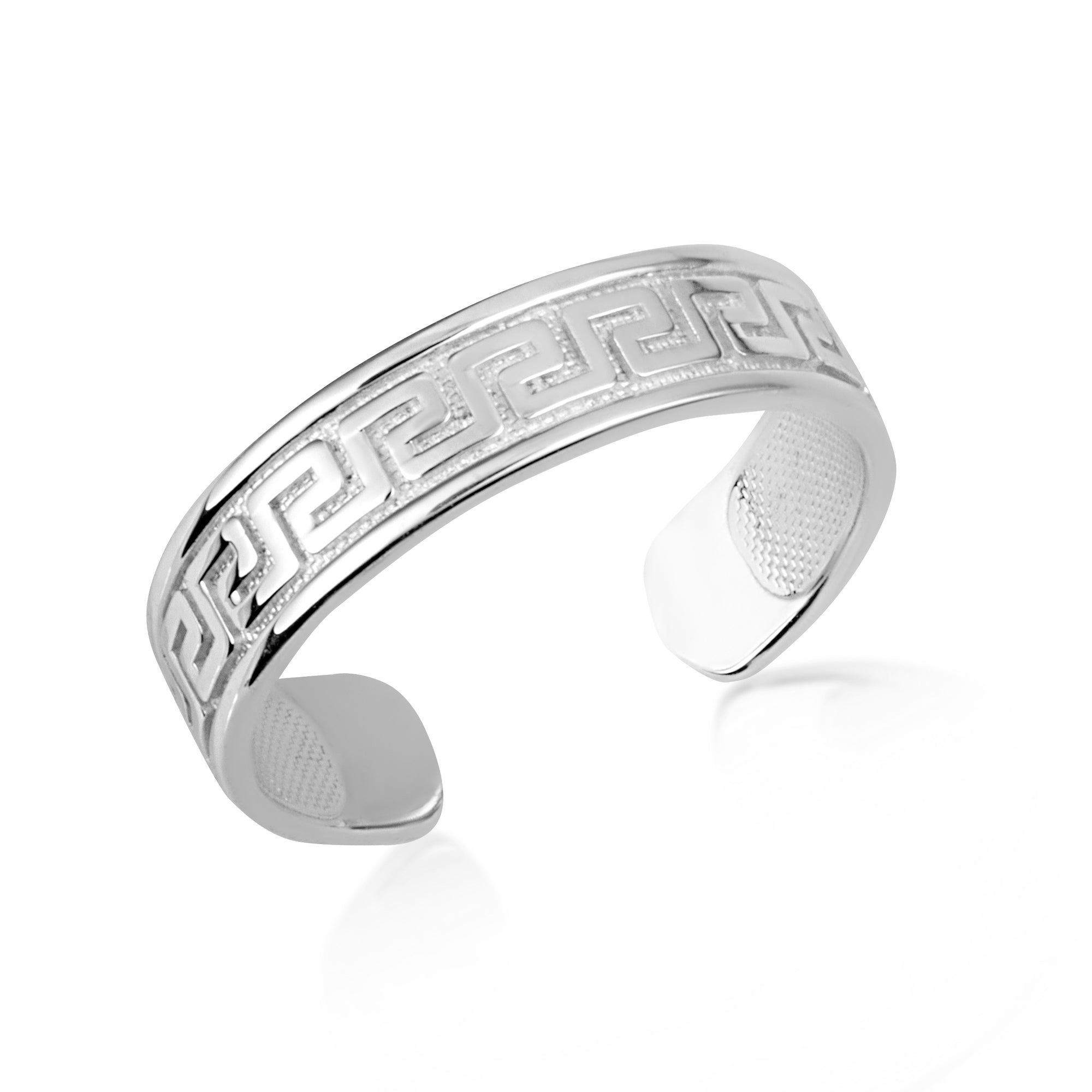 Gold Women's Timeless Greek Key Toe Ring, view 3