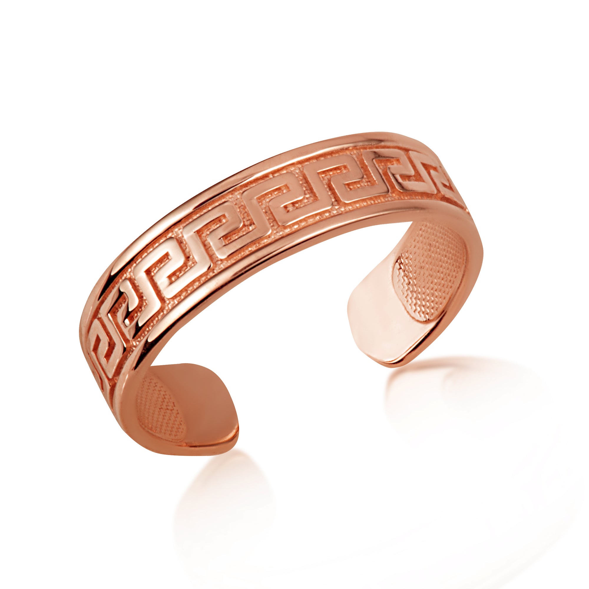Gold Women's Timeless Greek Key Toe Ring, view 4