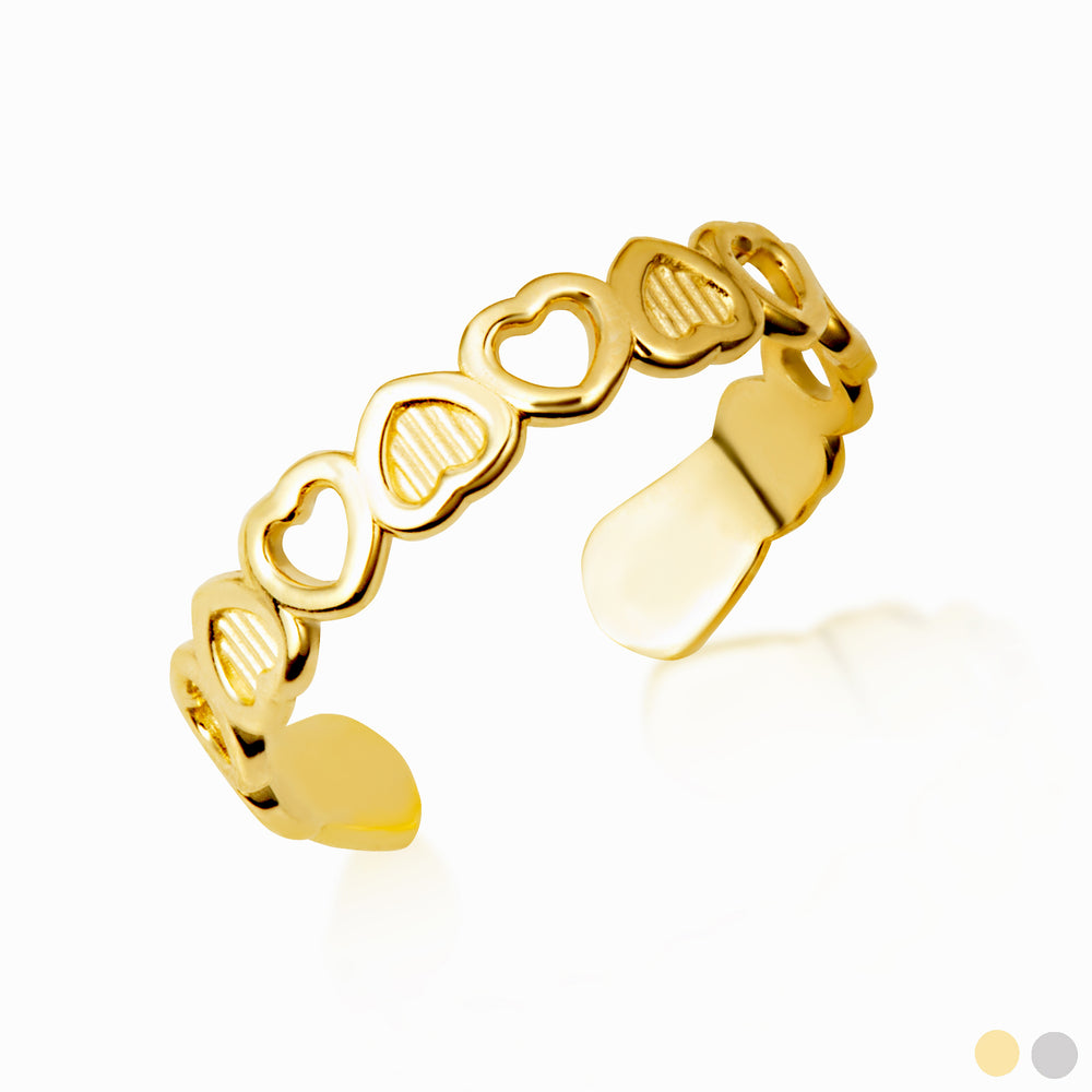 Gold Women's Token of Love Heart Toe Ring