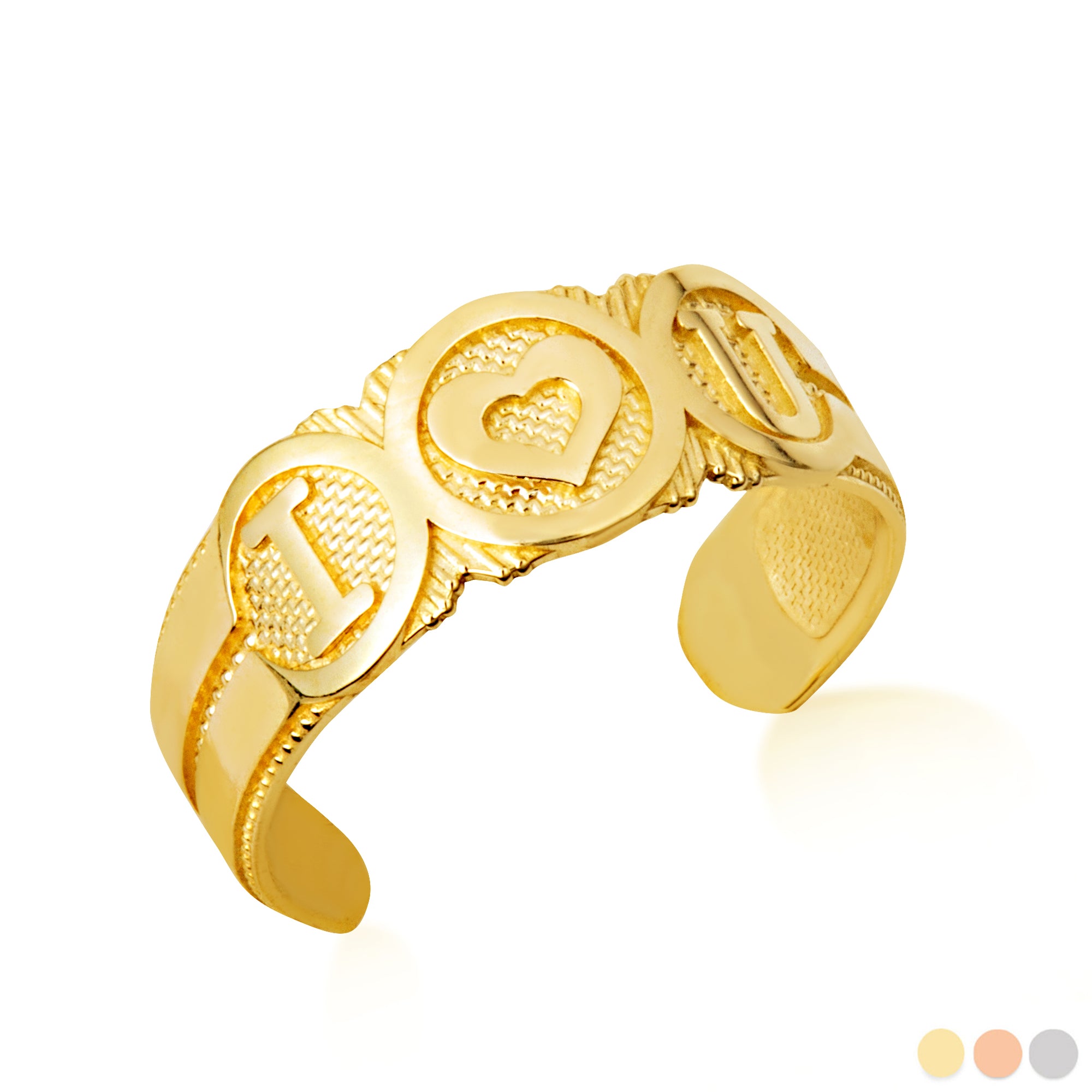 Gold Women's Trendy 'I Heart U' Toe Ring
