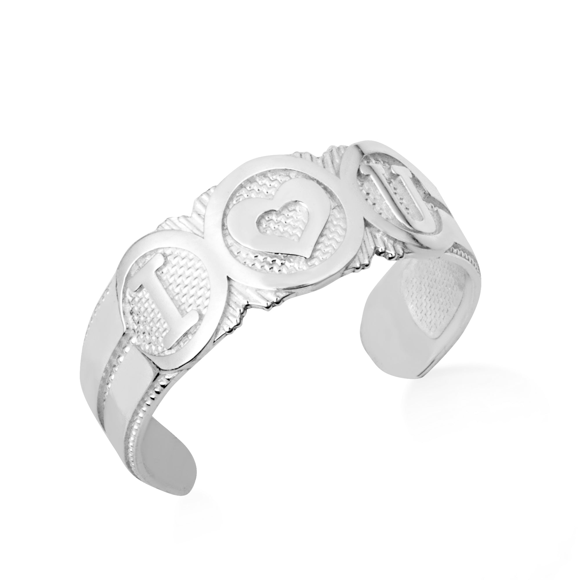 Gold Women's Trendy 'I Heart U' Toe Ring, view 3