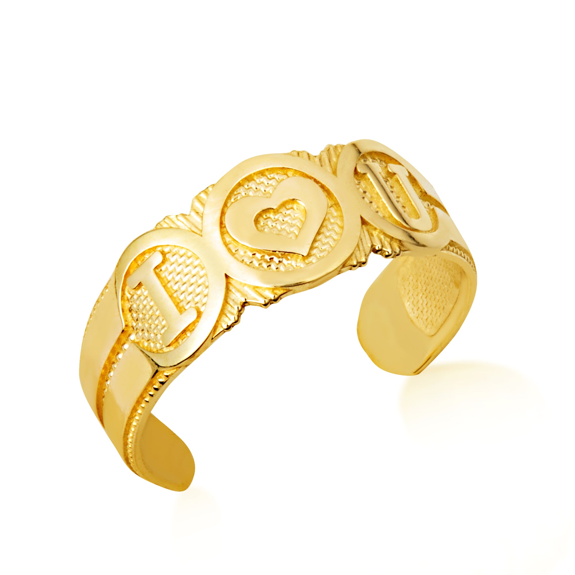 Gold Women's Trendy 'I Heart U' Toe Ring, view 5