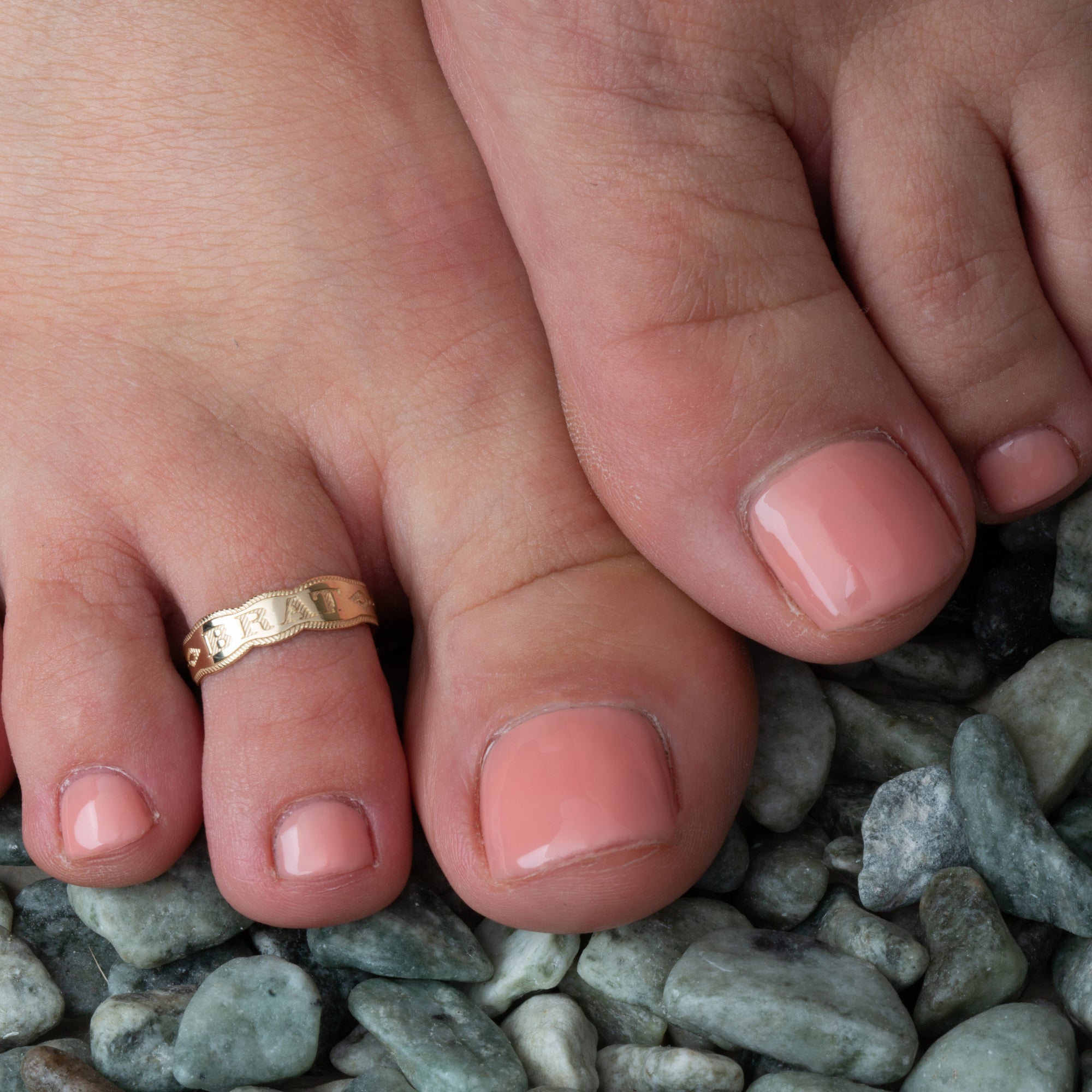 Gold Women's Youthful Brat Toe Ring, view 2