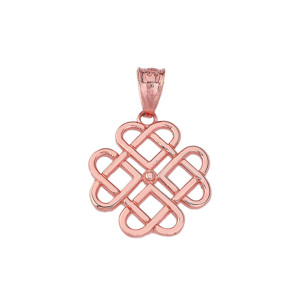 Gold Woven Celtic Hearts Pendant Necklace, view 4