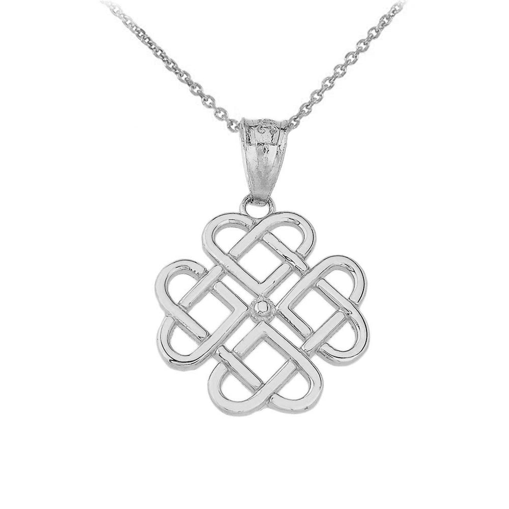 Gold Woven Celtic Hearts Pendant Necklace, view 5