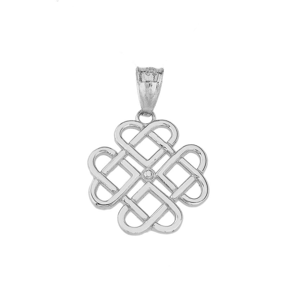 Gold Woven Celtic Hearts Pendant Necklace, view 6