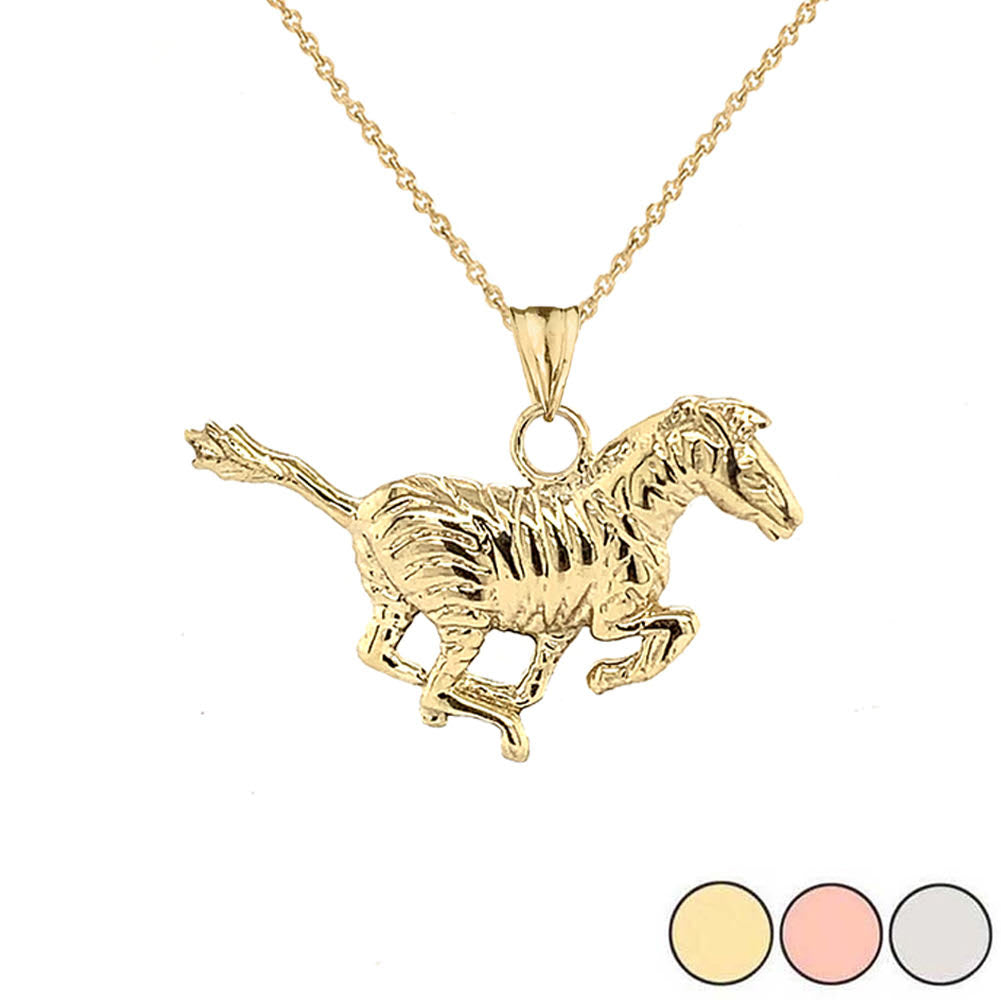 Gold Zebra Pendant Necklace