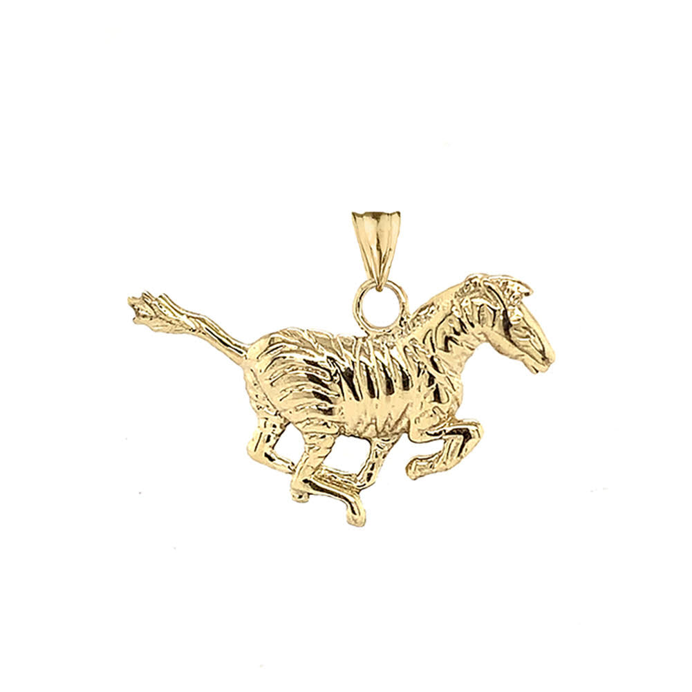 Gold Zebra Pendant Necklace, view 2