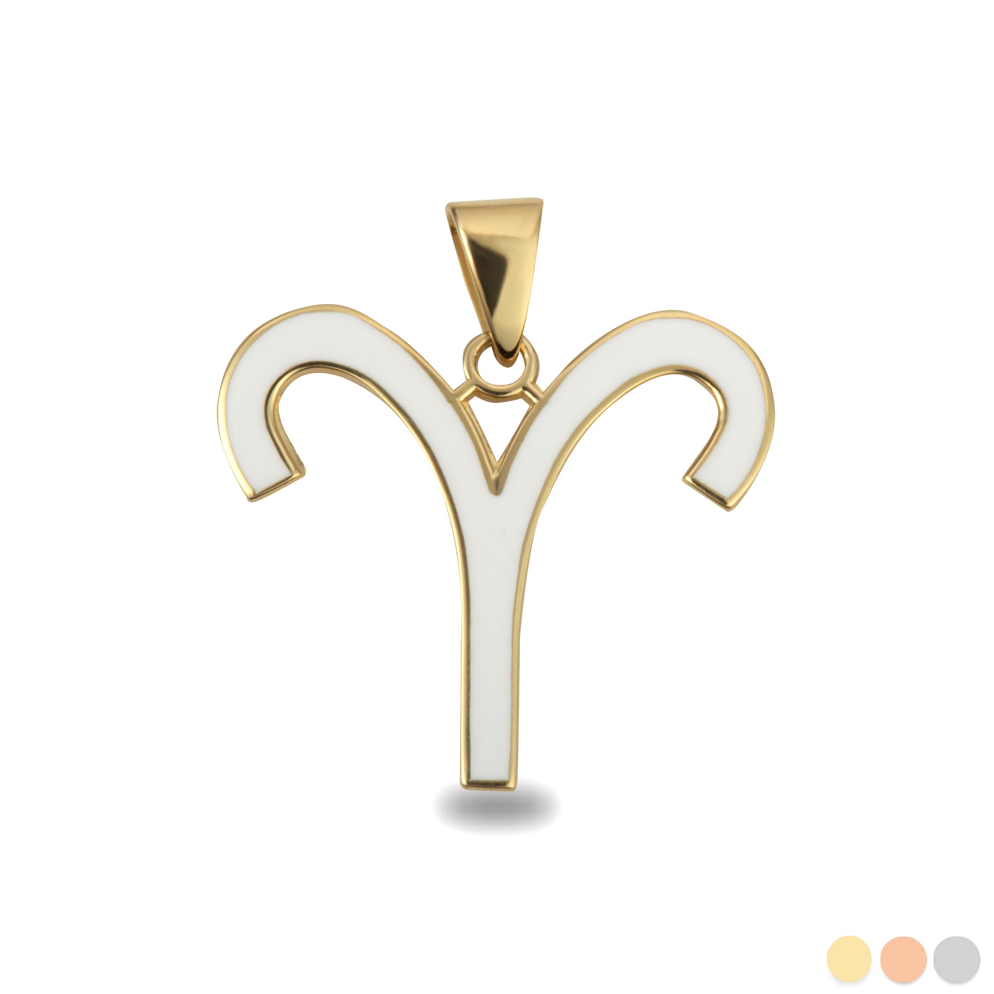 Gold Zodiac Sign Enamel Pendant Necklace