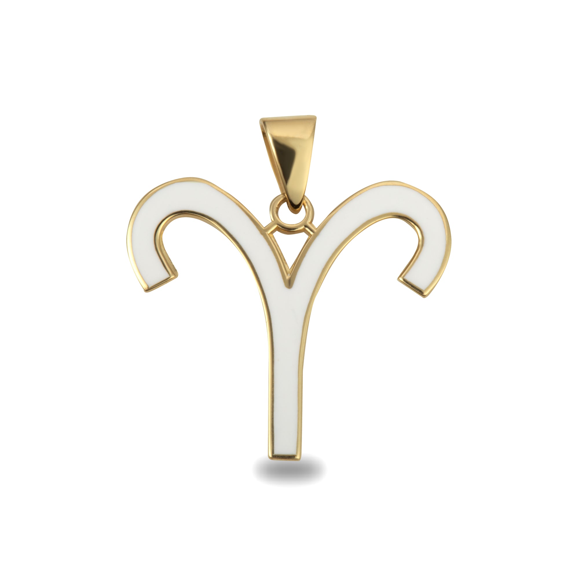 Gold Zodiac Sign Enamel Pendant Necklace, view 6