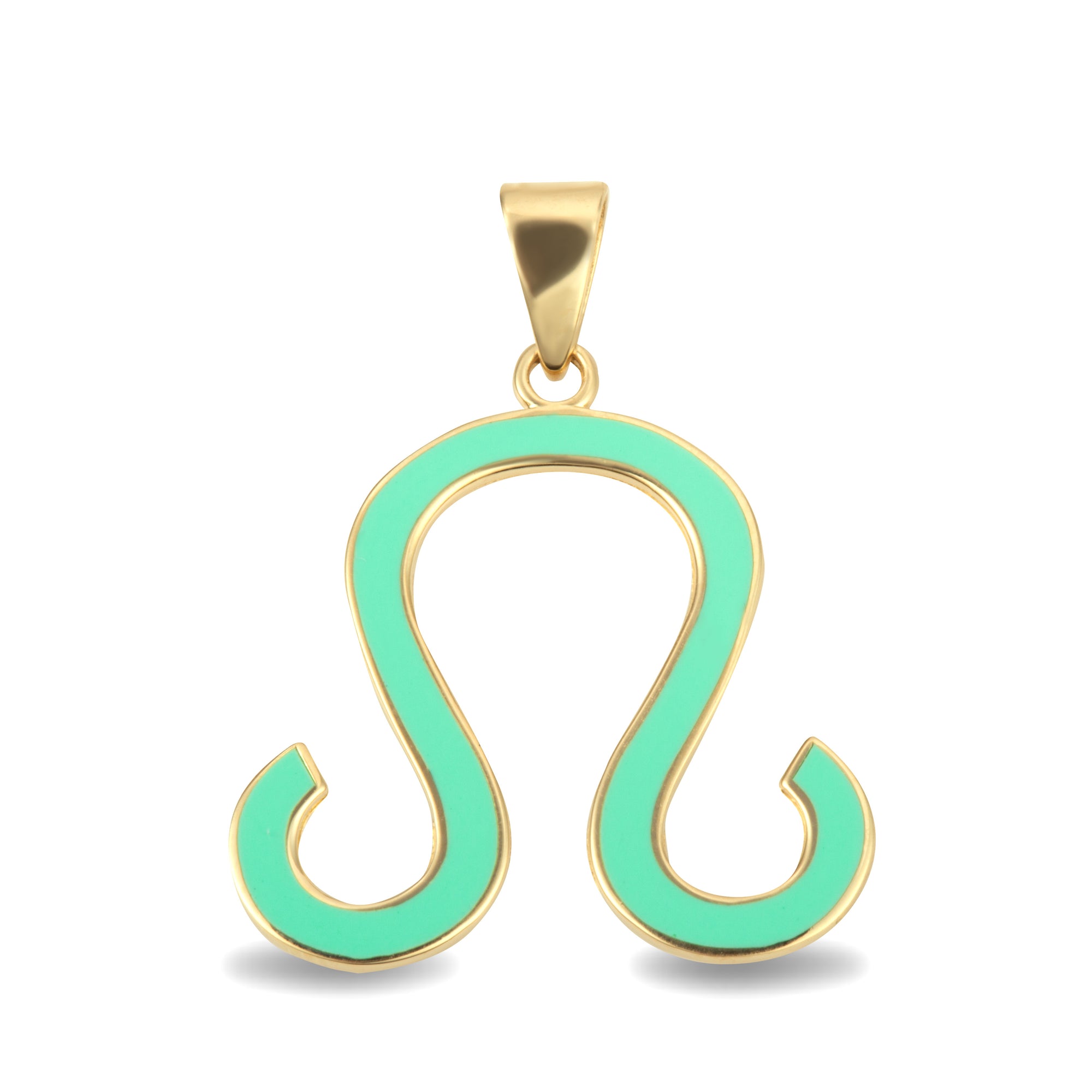 Gold Zodiac Sign Enamel Pendant Necklace, view 10