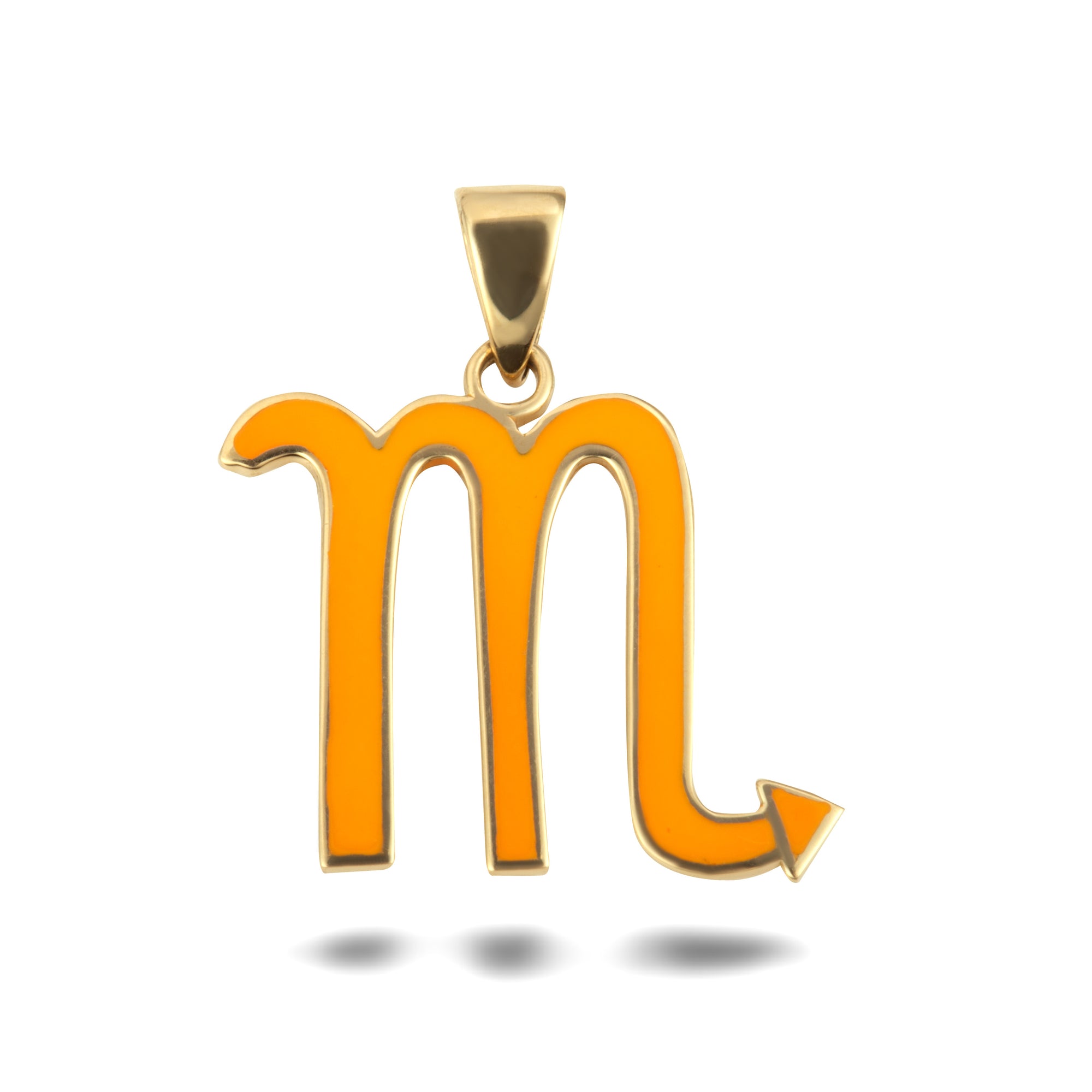 Gold Zodiac Sign Enamel Pendant Necklace, view 13