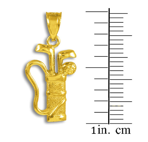 Golf Bag Gold Charm Sports Pendant Necklace, view 2
