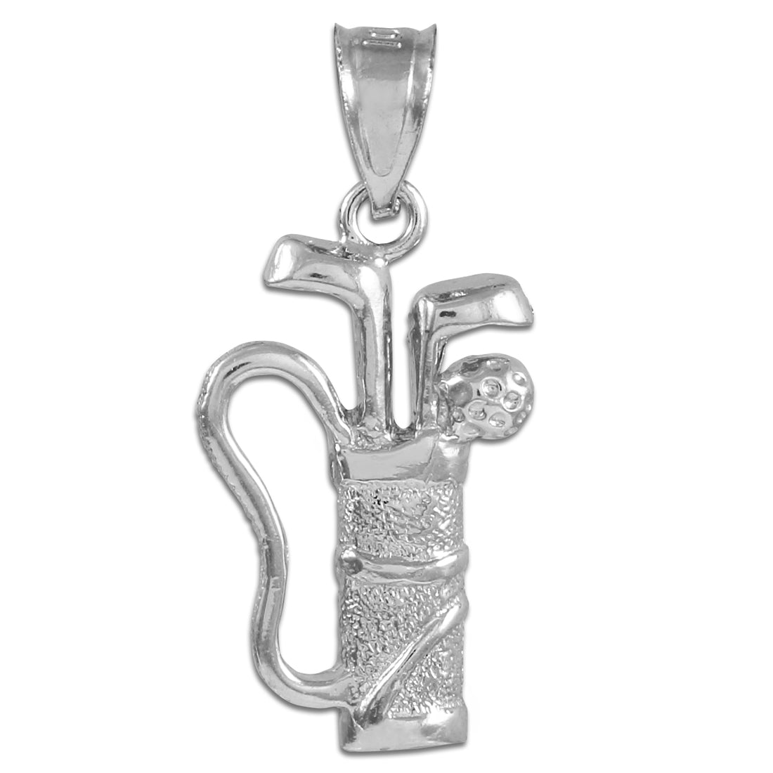 Golf Bag Silver Charm Sports Pendant Necklace, view 2
