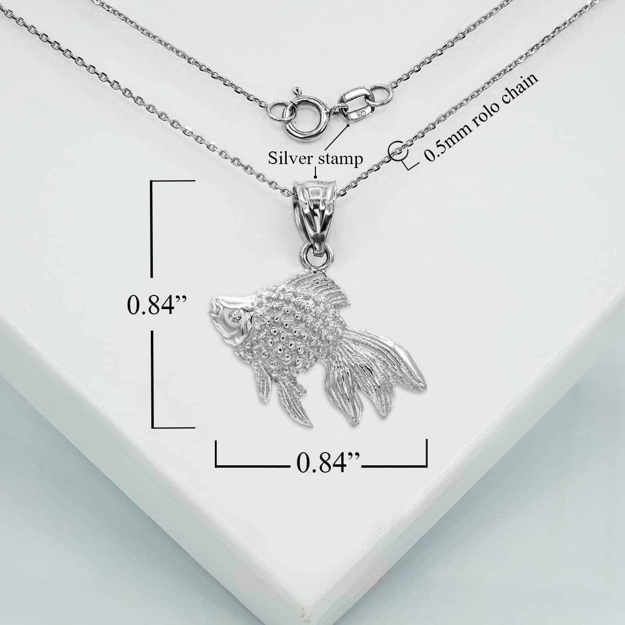 Good Luck Goldfish Charm Pendant Necklace, view 4