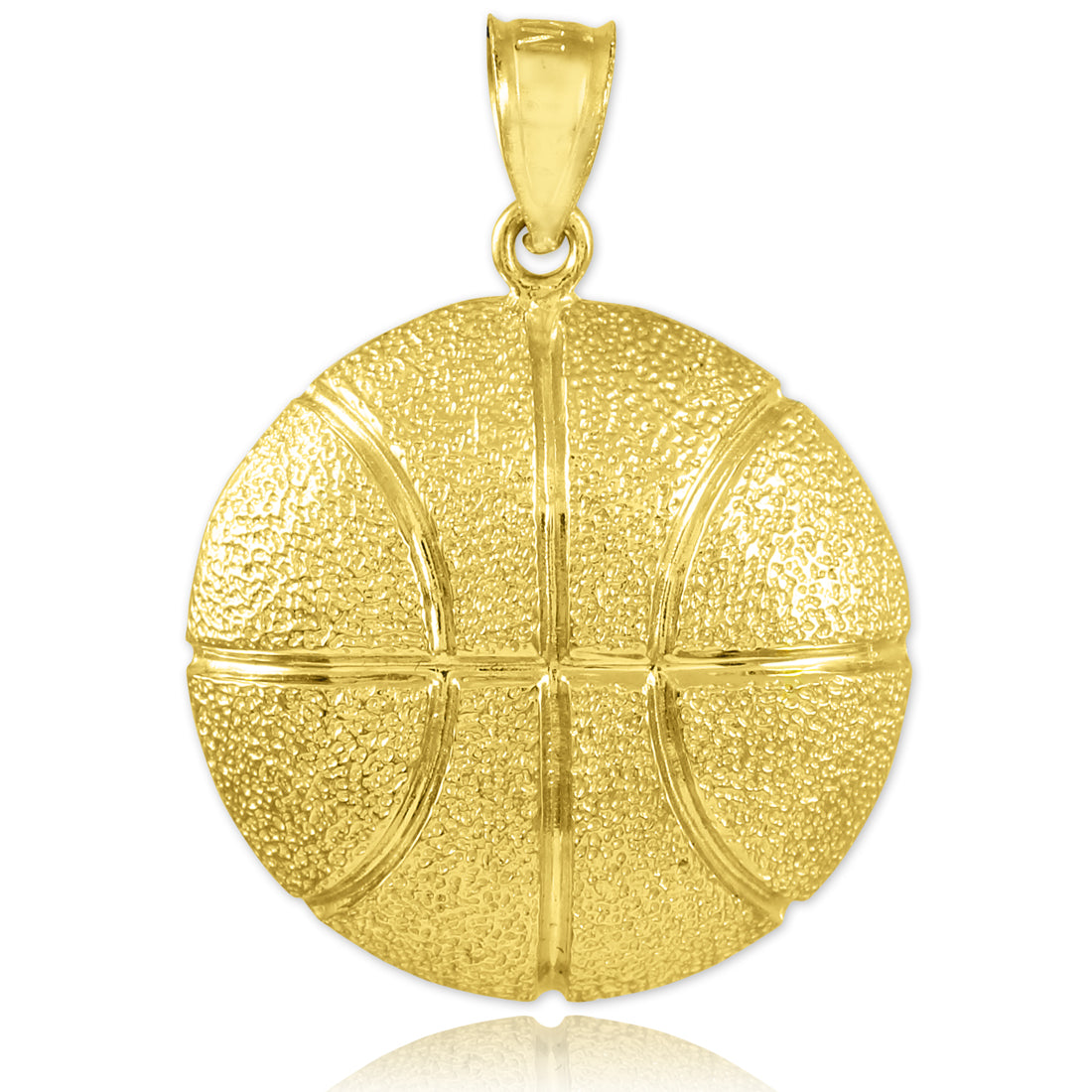 Hammered Gold Basketball Sports Pendant