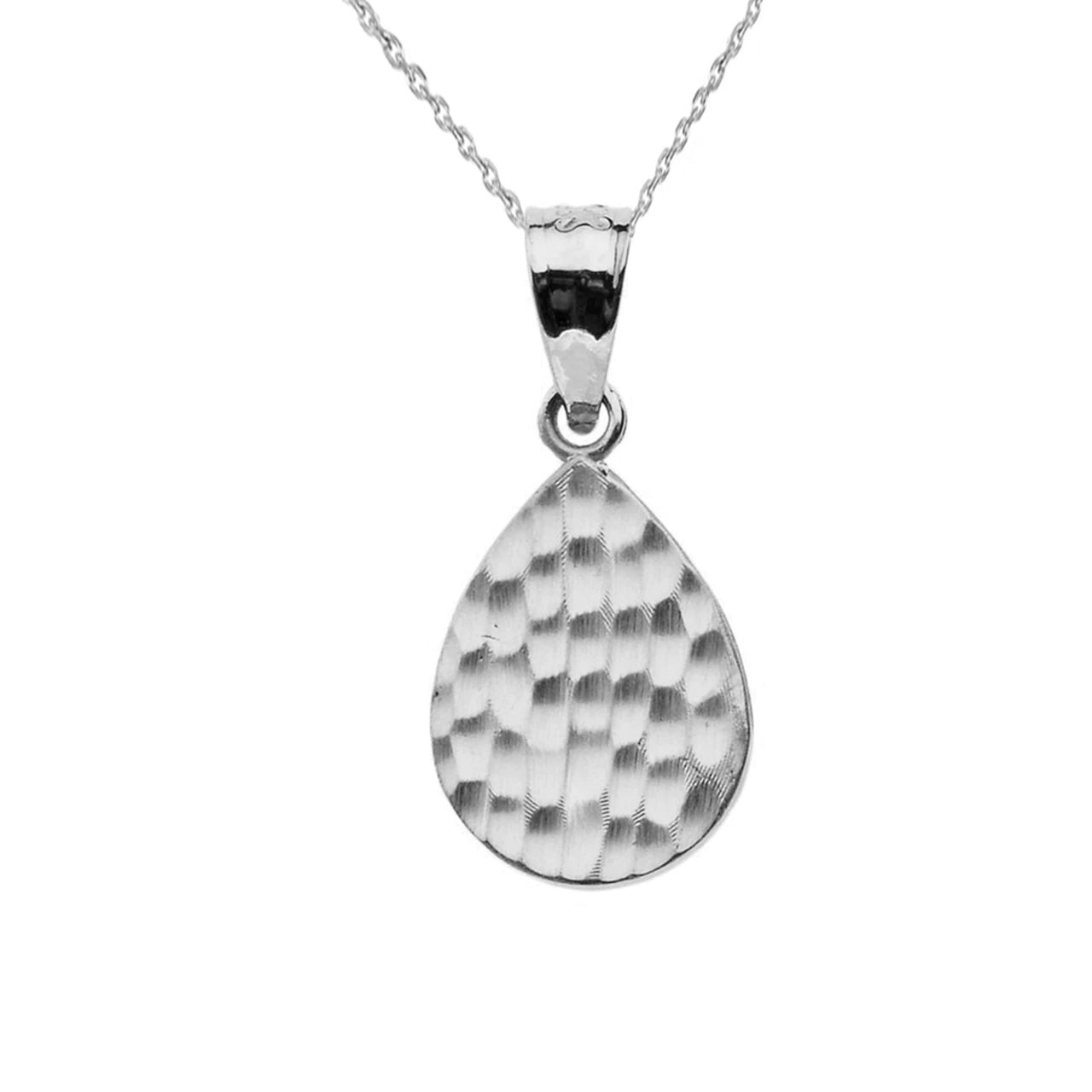 Hammered TearDrop Pendant Necklace in Gold, view 5