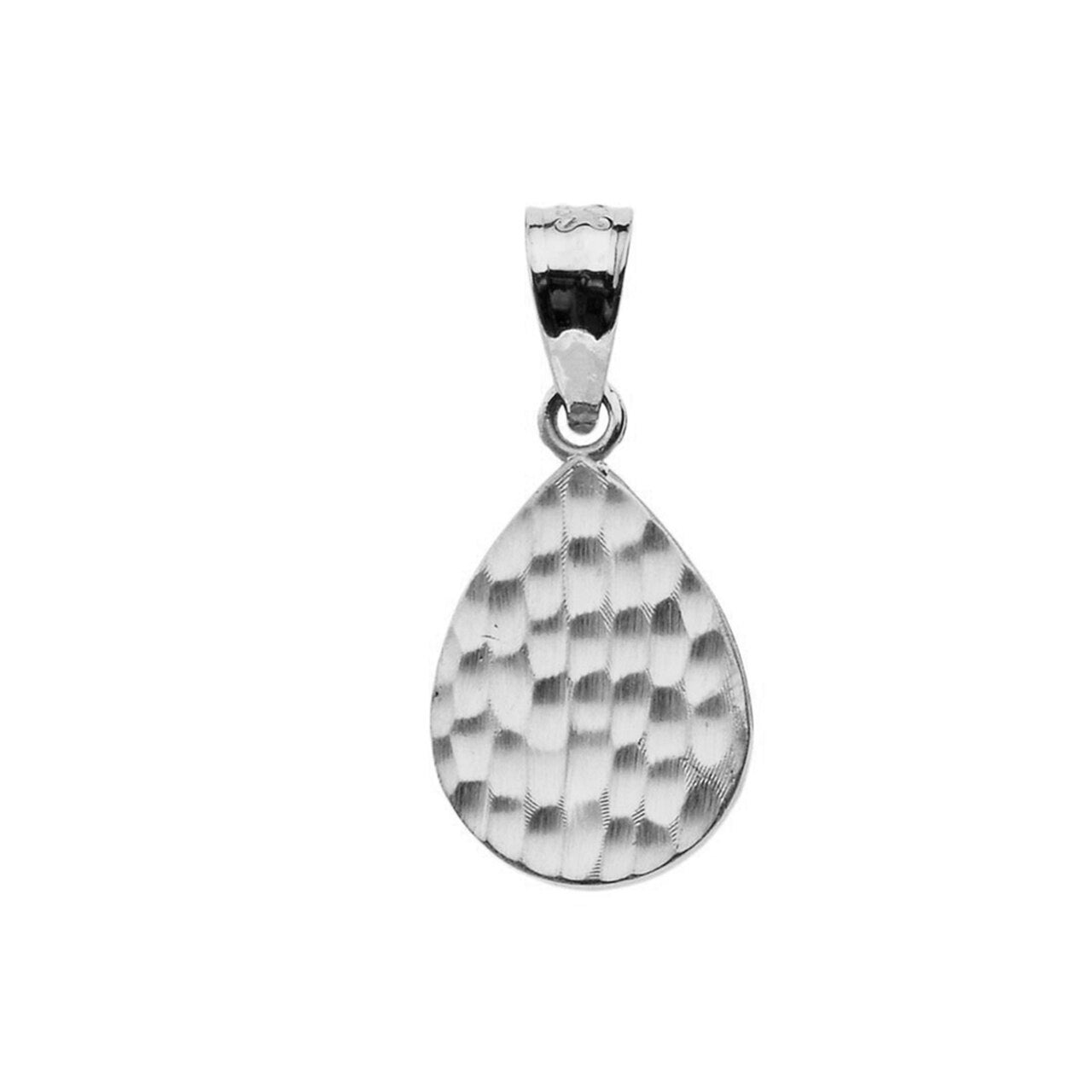 Hammered TearDrop Pendant Necklace in Gold, view 6