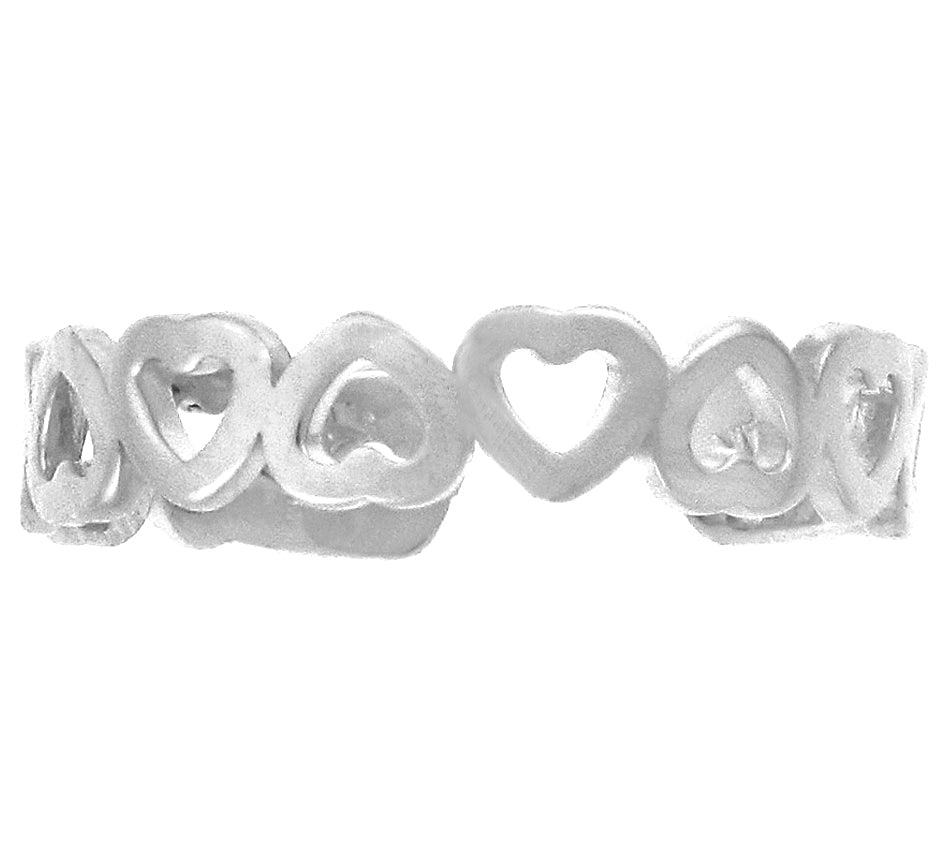 Heart White Gold Toe Ring, view 2