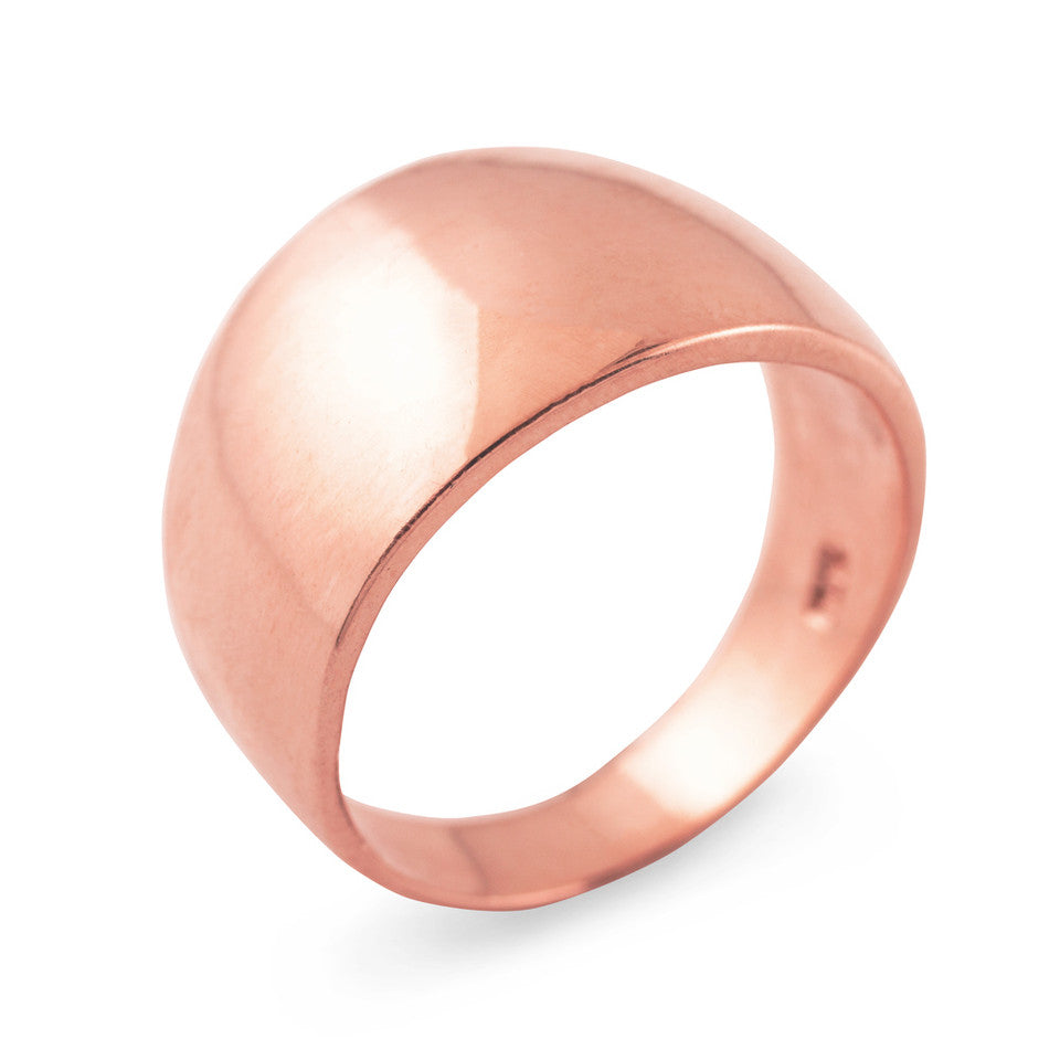 High Polish Solid Gold 11.4 mm Cigar Ring, view 2