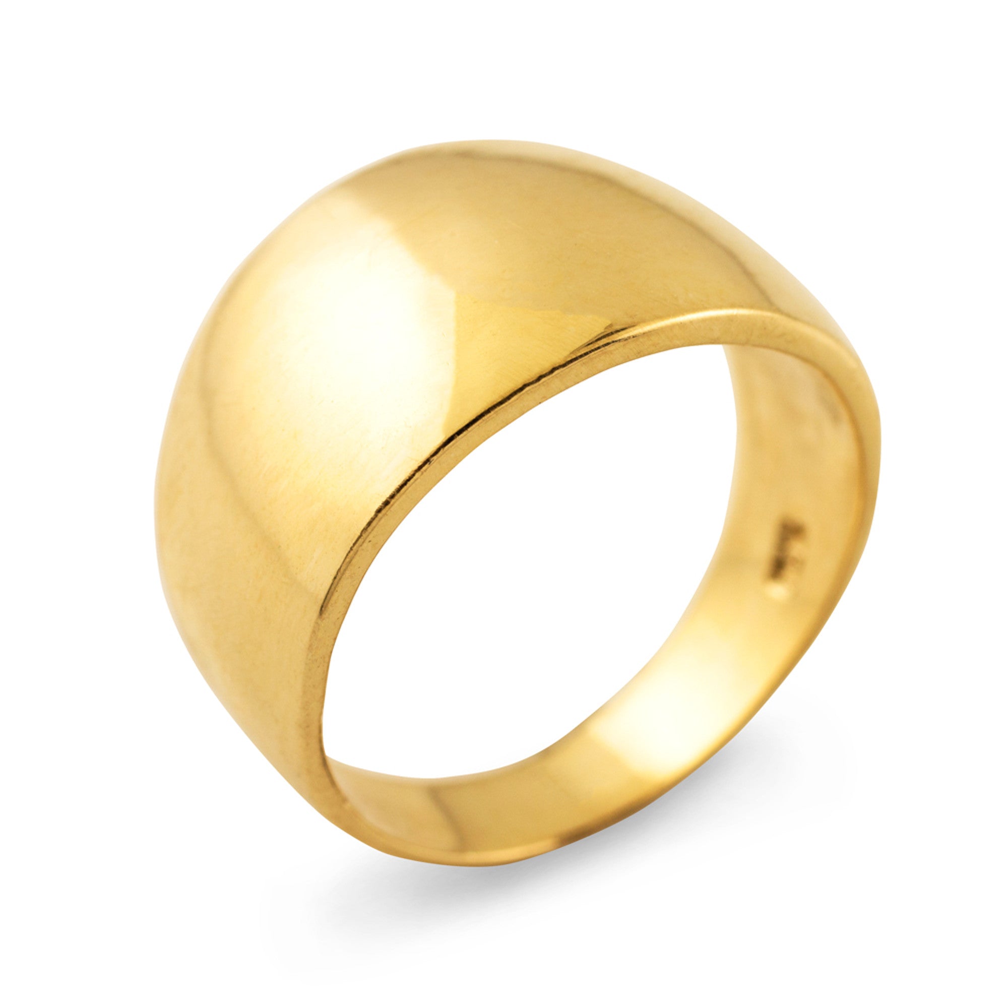 High Polish Solid Gold 11.4 mm Cigar Ring, view 4